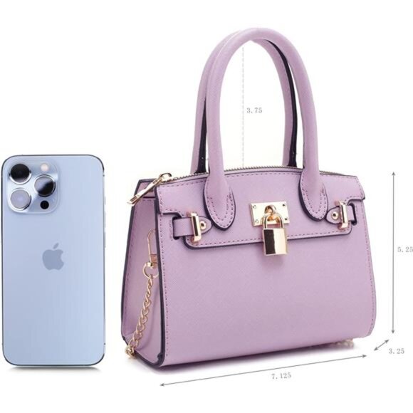 Women evening bag mini satchel clutch purse party prom handbag with chain lock - Picture 2 of 7